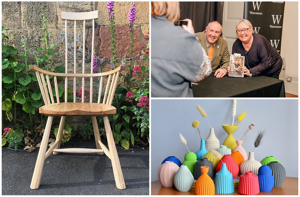 Furniture at books signings at the Cheltenham Craft Festival